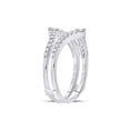 thumbnail image 3 of 14kt White Gold Womens Round Diamond Ring Guard Wrap Enhancer Wedding Band 1/2 Cttw, 3 of 4