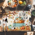 thumbnail image 6 of Thanksgiving Placemats Set of 1 Fall Maple Leaf Car Pumpkin Farmhouse Heat Insulated Linen Place Mats, Washable Stain-Proof Table Mats for Dining Tables Holiday Decor 13x19inch, 6 of 9