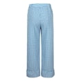 thumbnail image 5 of Felirenzacia Women's Plaid Comfy Cotton Pajama Pants, Loose Lightweight Tartan Elastic Waist Checkered Lounge Wear Pants, Light Blue,S, 5 of 8