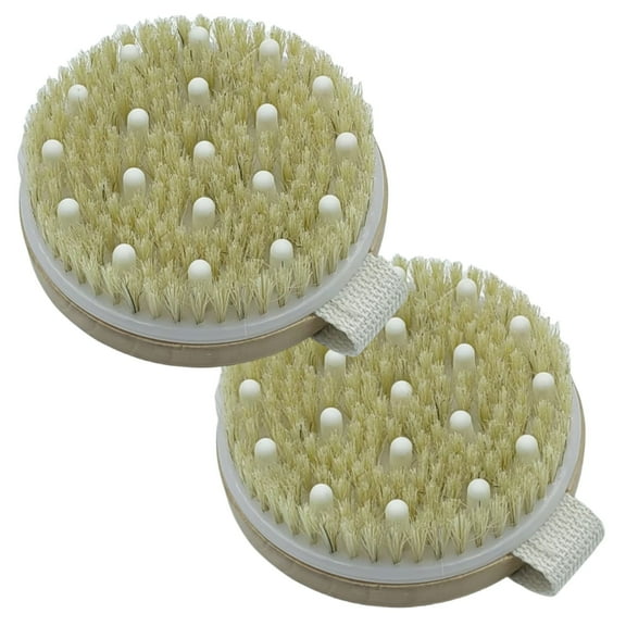 2 Pcs Dry Brushing Body Brush for Full Body Relaxation, Reduce Cellulite, Lymphatic Support, Circulation Enhancement, Gentle Exfoliation, and Spa Experience, Body Care Tool with Soft & Stiff Bristles