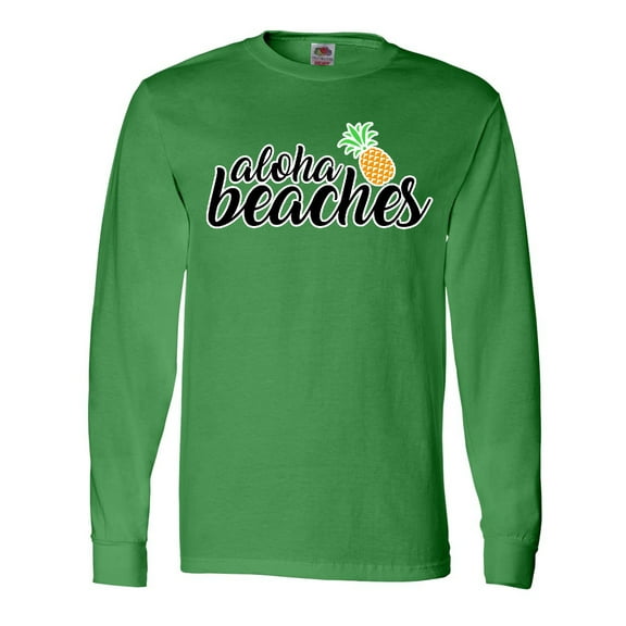 Inktastic Hawaiian Pineapple Aloha Beaches Long Sleeve T-Shirt