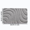 thumbnail image 3 of Wave Textured Soft Floor Mat, 23.6 x 15.8-Inch Polyester Blend Rug for Bathroom, Bedroom and Entryway, Gray, 3 of 7