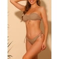 thumbnail image 2 of DARING DIVA Women's Strapless Drawstring Bikini Set, 2 Pieces Swimwear M Khaki, 2 of 6
