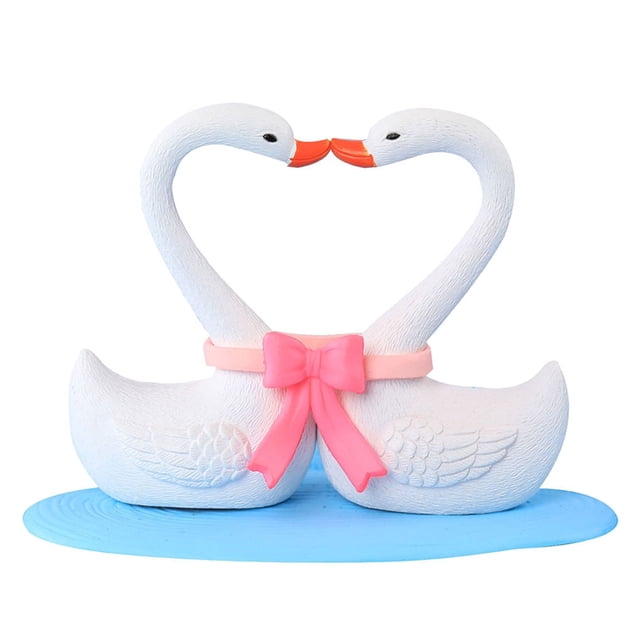 Estatuilla de decoración Cisne Amor Wosthever Resina blanco