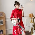 thumbnail image 2 of Elegante vestido ajustado con estampado de linda niña mejorado Cheongsam joven ajustado cómodo, 2 of 5