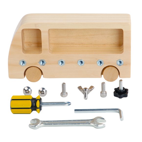 Leutsin Montessori Daily Life Teaching Aids Busy Bus Screw Early Education Toy Workbench