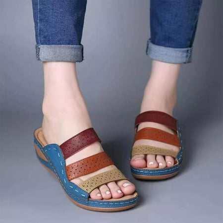 

Women s Fashion Casual Platforms Floral Wedges Slippers Outdoor Shoes