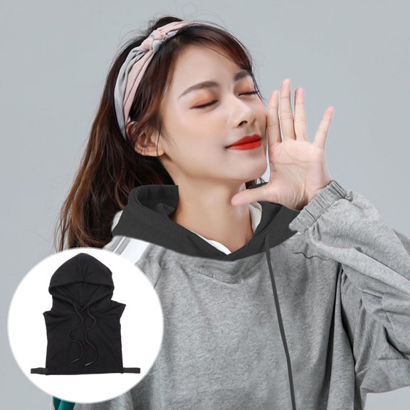 OATIPHO 1Pc Cotton Hoodie Style Detachable Collar Black False Blouse for Fashion Decoration