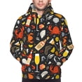 thumbnail image 4 of KLL Seafood And Drinks Print Mens Hoodie Long Sleeve Casual Pullover Hooded Sweatshirt Fashion Drawstring Hoodies with Pocket-, 4 of 6