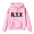 thumbnail image 4 of oqasdz Kids Child Girls Boys Sweatshirts Letter Prints Sports Hooded Pullover Top Pocket Casual Stretch Loose Fit Outdoor Size 11 Y-12 Y, 4 of 4