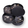 thumbnail image 1 of Organizador de joyas, caja de almacenamiento de joyas pequeña, soporte para aretes para mujeres, bandeja de joyería de viaje giratoria de 5 capas con tapa, 1 of 5