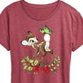 thumbnail image 3 of Disney Bambi - Christmas - Botanical Butterfly - Women's Short Sleeve Graphic T-Shirt, 3 of 5
