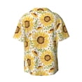 thumbnail image 4 of Balery Watercolor With Sunflowers Men's Casual Button Down Shirt Short Sleeve Textured Summer Cuban Beach Shirts-X-Large, 4 of 7