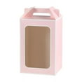 thumbnail image 1 of Zhuge Flores, cajas de regalo, bolsas de embalaje, cajas de regalo de mano abiertas con ventana transparente, bolsos de regalo de flores (borde rosa + blanco, 20 * 16 * 30 cm), 1 of 5