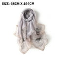 thumbnail image 4 of Women Mulberry Silk Scarf Long & Large Embroidered Floral Pattern Shawl and Wraps Neckerchief for Hair & Neck - Gray, 4 of 5