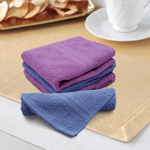 Sassoon Anatolia 4 Piece Cotton Face Towel 500 Gsm (Heaven & Purple)