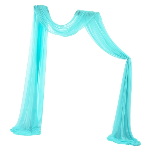 Cortina de arco resistente a las arrugas, 6 yardas, 70 x 550 cm, para fiestas, cenador 1x azul cielo
