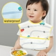 thumbnail image 4 of Baby bibs Waterproof Toddler bib - Feeding bib with Pocket for Infant Boy Girl Washable 6-36M, 4 of 7