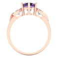 thumbnail image 4 of Three-Stone Engagement Ring for Women - 1.72ct Simulated Alexandrite in 18K Rose Gold Promise Ring, 4 of 6