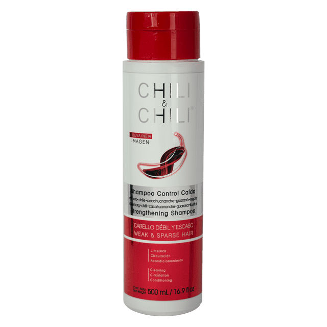 Chili & Chili Shampoo Chile y Cacahuananche Chili & Chili Control Caida Cabello debil y escaso 500 ml