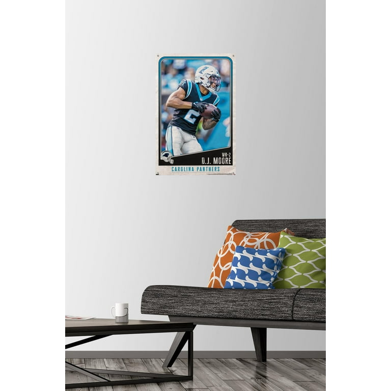 NFL Carolina Panthers - D.J. Moore 22 Wall Poster with Push Pins, 14.725 x  22.375 