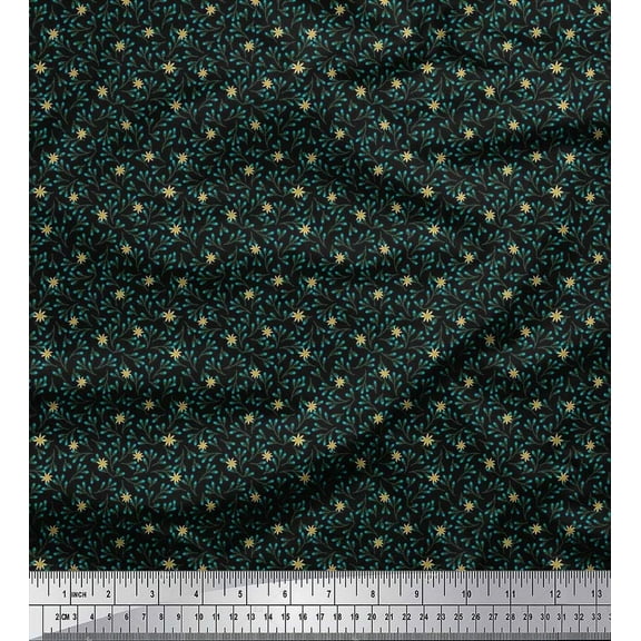 Soimoi Cotton Duck Fabric Flower Artistic Fabric Prints by Yard 42 Inch Wide