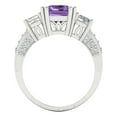 thumbnail image 4 of 4.27 ct Emerald Cut Simulated Alexandrite 3 Stone 14K White Gold Womens Engagement Ring, 4 of 5