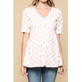 thumbnail image 5 of LaClef Women's Floral and Polka Dot Pleated Peplum V Neck Maternity Top, 5 of 6