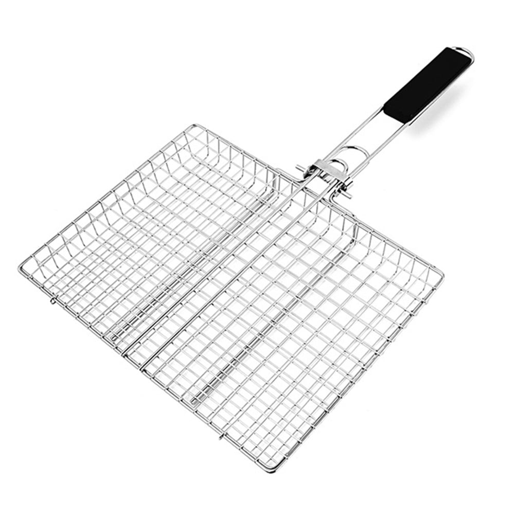BBQ Fish Grill Basket for Outdoor Grill, Stainless Steel with Handle