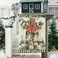 thumbnail image 3 of Christmas Cross Garden Flag Jesus Is the Reason for the Season Garden Flag 12.5x18 Double Sided Vertical Burlap Farmhouse Yard Flag Christmas Winter Religious Outdoor Decor, 3 of 6