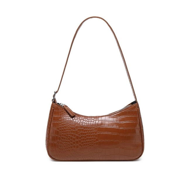 WSRYDJDL Bolso pequeño para mujer, bolsos de hombro ajustables, bolso de mano con patrón de cocodrilo con cierre de cremallera, retro