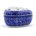 thumbnail image 3 of Polish Pottery 3½-inch Heart Shaped Jar (Wreath Of Bealls Theme) Hand Painted in Boleslawiec, Poland + Certificate of Authenticity, 3 of 6