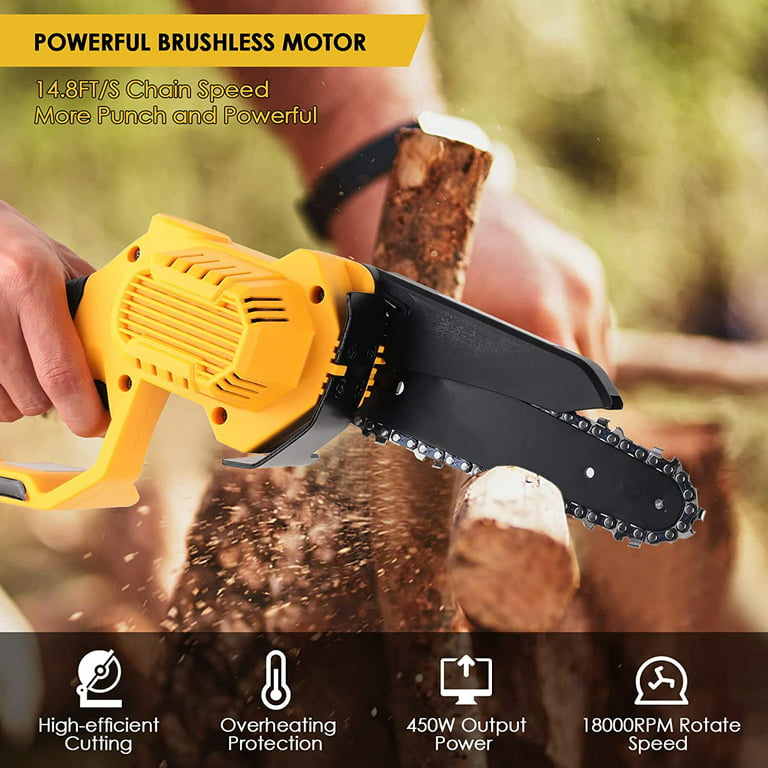 Mellif 6-Inch Brushless Mini Chainsaw for Dewalt 20V MAX Battery(Batte –  FordWalt