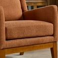 thumbnail image 3 of 26.18" Wide Modern Accent Chair,Polyester Blend High Back Reading Chair ,Upholstered Armchair Club Chair,Single Sofa with Wood Legs for Living Room,Bedroom,Reading Room,Office,Orange, 3 of 9