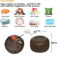 thumbnail image 3 of Thgonwid 21.7*13.7 inch Indoor Vegan Leather Pouf, Unstuffed , Deep Coffee (No Filler), 3 of 7