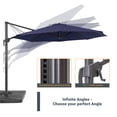 thumbnail image 4 of FLAME&SHADE 11ft Round Outdoor Patio Offset Hanging Cantilever Umbrella with Base for Garden,Deck and Poolside,Navy Blue, 4 of 7