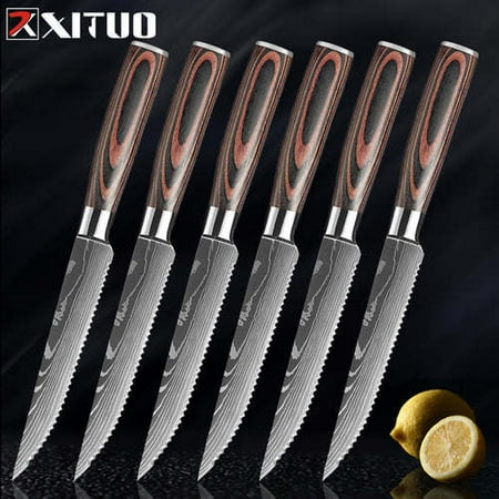 

LANTRO JS Steel steak knife g10 handle knife set home dinner