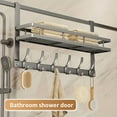 thumbnail image 2 of Chak’s Choice Door hook storage rack, door coat rack, towel rack with mesh basket and hooks, suitable for bathrooms and bedrooms - gray 6 hooks, 2 of 5