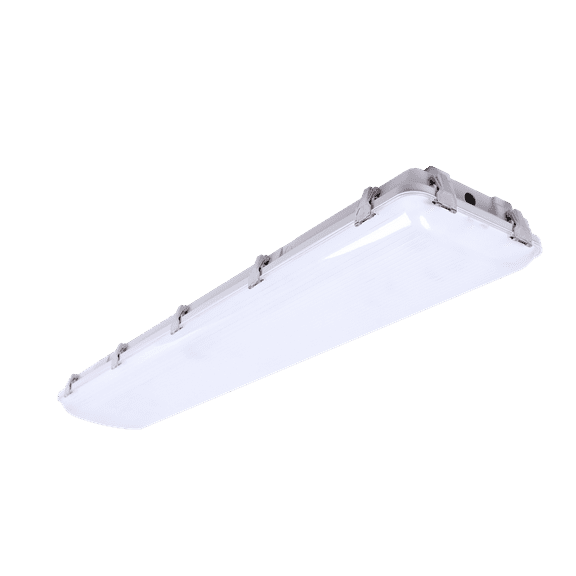 LED 8ft Vapor Tight Fixture (Hazel GSR) 55W-65W-75W-90W CCT Tunable (3500K-4000K-5000K) Frosted Gray SR 120V-277V NSF DLC Prem (MES)
