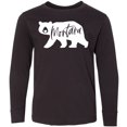 thumbnail image 3 of Inktastic Montana White Bear Silhouette Long Sleeve Youth T-Shirt, 3 of 5