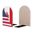 thumbnail image 2 of Susaid USA Canada Flag Print Wooden Bookends Decorative Book Ends for Shelves Heavy Books Holder Organizer Non-Slip Desk Book End for Kids Room Office School 1 Pairs, 2 of 8