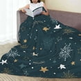 thumbnail image 6 of Pofeuu Christmas Snowflake Print Ultra-Soft Micro Fleece Blanket,for Bed Or Sofa,All Season Throw Blankets Flannel Blanket-80"x60", 6 of 7