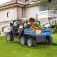 thumbnail image 3 of EastVita Kids 24V Ride on Car Large Farm Tractor Dump Truck 6 Wheels with Electric UTV Vehicles with Electric Car Hopper Ride on Toys ,with Lighting, Mp3 (Blue), 3 of 10