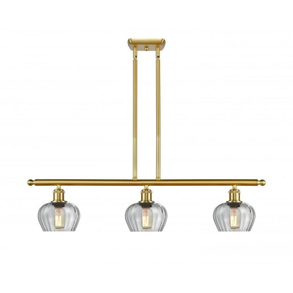 Innovations 516-3I-SG-G92-L Large Fenton 3 Light Island Light part of the Ballston Collection, Satin Gold