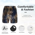 thumbnail image 6 of Picia Watercolor Snake Skin pattern Mens Swim Trunks with Compression Liner Stretch Beach Shorts Quick Dry with Zipper Pockets No-Chafing Board Shorts-Large, 6 of 9
