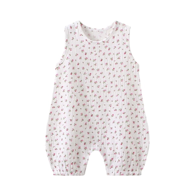Pyjama en Soie pour Bébé Fille Sans Manches à Imprimé Floral, Courte Nuisette, Ensemble de Tenue d'Intérieur