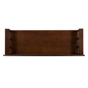 Linon Cynthia Wood Storage Bench FlipTop Slat Back & Side in Walnut Brown Finish
