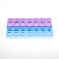 thumbnail image 6 of Unique Bargains 1 Pc 14 Grids Double Row Pill Box for Travel Large Purple Blue, 6 of 6