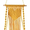 thumbnail image 2 of Estante flotante de macramé para colgar en la pared, soporte para colgar libros bohemios hechos a mano. Amarillo, 2 of 2