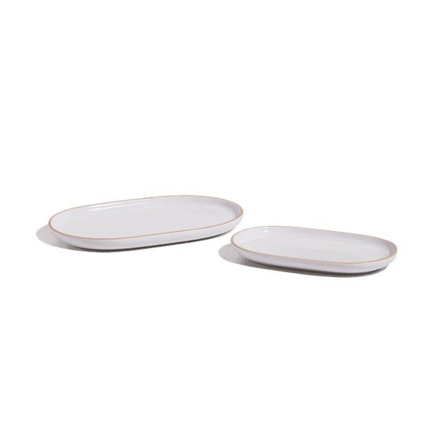 Our Place Serving Platters (Set of 2) Set of two handcrafted ceramic serving platters Steam